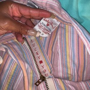 Colorful Lucky Brand dungarees.